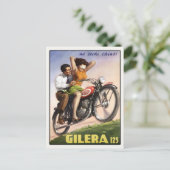 Postkarte mit Vintagem Moto Poster drucken (Stehend Vorderseite)