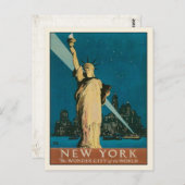 Postkarte mit Vintagem New Yorker Poster Print (Vorne/Hinten)