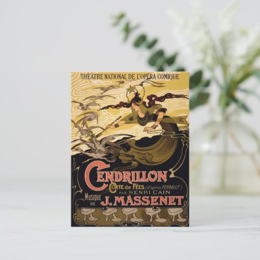 Postkarte mit Vintagem Poster (Stehend Vorderseite)