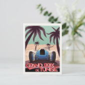 Postkarte mit Vintagem Rennplakat (Stehend Vorderseite)