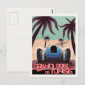 Postkarte mit Vintagem Rennplakat (Vorne/Hinten)