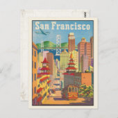Postkarte mit Vintagem San Francisco Poster drucke (Vorne/Hinten)