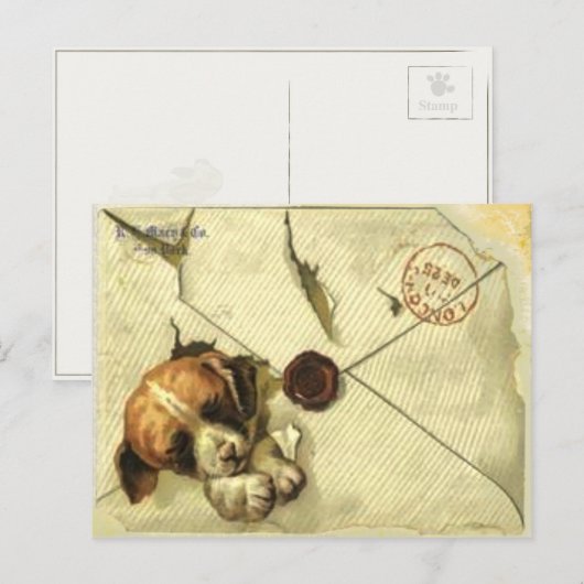 Postkarte mit Vintagem Scrapheft (Vorne/Hinten)