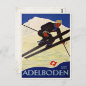 Postkarte mit Vintagem Skigebiet Print (Vorne/Hinten)