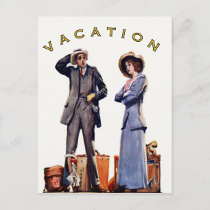 Postkarte mit Vintagem Urlaub drucken