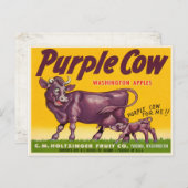 Postkarte mit Vintagen Lila Kuhäpfeln drucken (Vorne/Hinten)