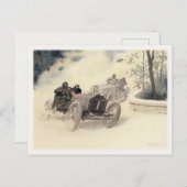 Postkarte mit Vintagen Sportwagen Racing (Vorne/Hinten)