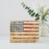 Postkarte mit Vintagen US Flagge (Stehend Vorderseite)