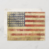 Postkarte mit Vintagen US Flagge (Vorne/Hinten)