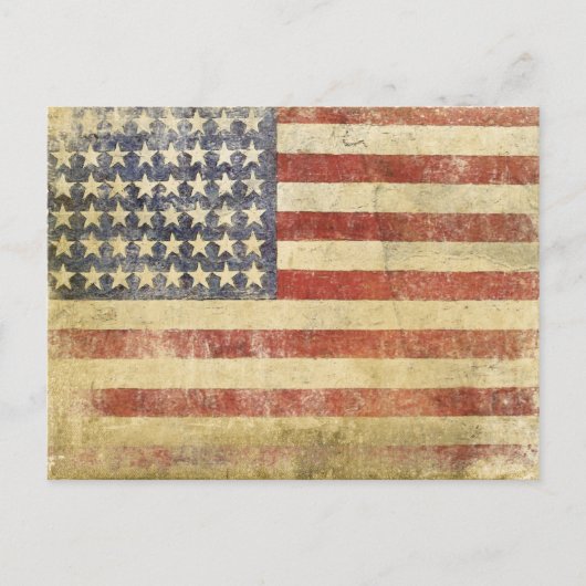 Postkarte mit Vintagen US Flagge (Vorderseite)