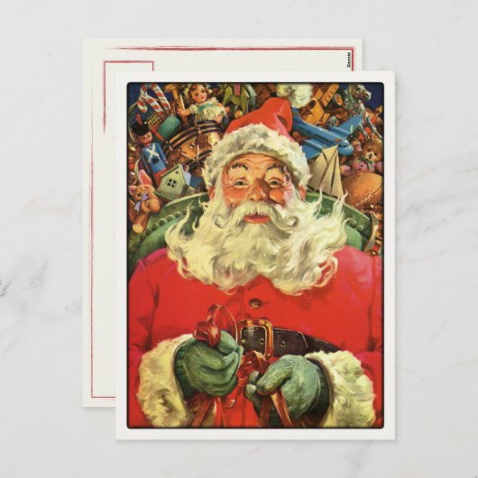 Postkarte mit Vintagen Weihnachtsgrüße (Vorne/Hinten)