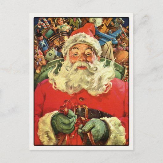 Postkarte mit Vintagen Weihnachtsgrüße (Vorderseite)
