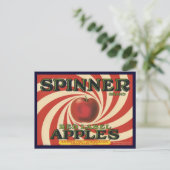 Postkarte mit Vintager Beschriftung für Äpfel (Stehend Vorderseite)