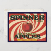 Postkarte mit Vintager Beschriftung für Äpfel (Vorne/Hinten)