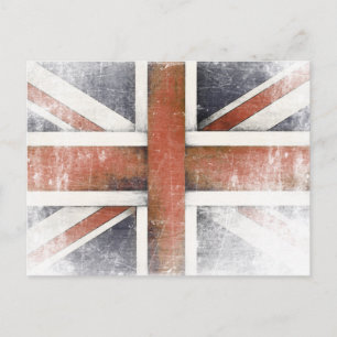 Postkarte mit Vintager Flagge für Großbritannien