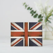 Postkarte mit Vintager Flagge für Großbritannien (Stehend Vorderseite)