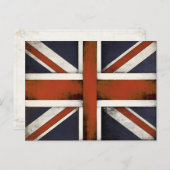 Postkarte mit Vintager Flagge für Großbritannien (Vorne/Hinten)