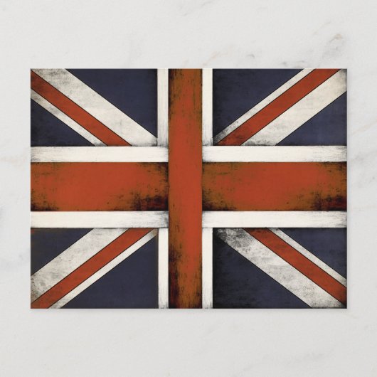 Postkarte mit Vintager Flagge für Großbritannien (Vorderseite)