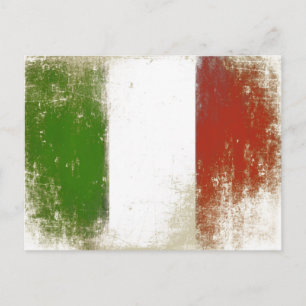 Postkarte mit Vintager Flagge von Italien