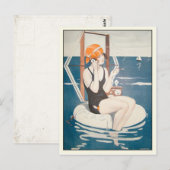 Postkarte mit Vintager französischer Sommerhitze (Vorne/Hinten)