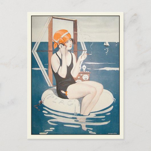 Postkarte mit Vintager französischer Sommerhitze (Vorderseite)