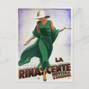 Postkarte mit Vintager italienischer Modedrucke