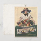 Postkarte mit Vintager kalifornischer Fruchtlady (Vorne/Hinten)