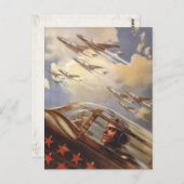 Postkarte mit Vintager Luftwaffenpropaganda der Ud (Vorne/Hinten)