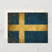 Postkarte mit Vintager schwedischer Flagge (Vorne/Hinten)