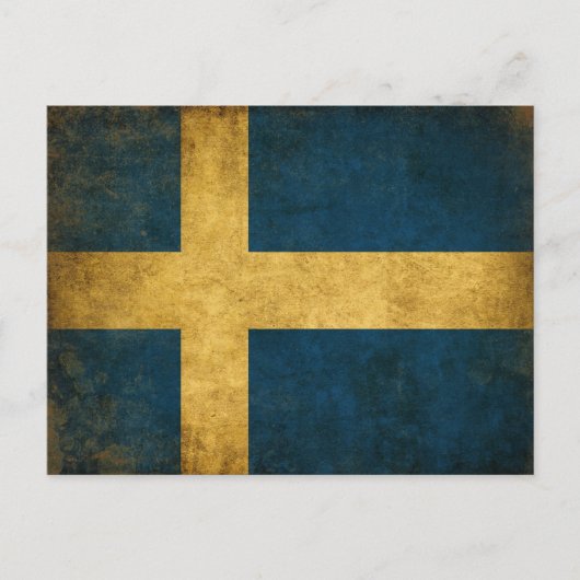 Postkarte mit Vintager schwedischer Flagge (Vorderseite)