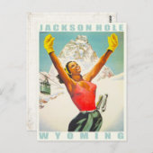 Postkarte mit Vintager Skizze aus Aspen (Vorne/Hinten)