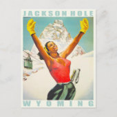 Postkarte mit Vintager Skizze aus Aspen (Vorderseite)