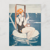 Postkarte mit Vintager Sommerabbildung (Vorderseite)