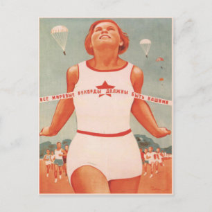 Postkarte mit Vintager sowjetischer Gewerkschaft P