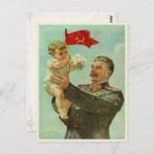 Postkarte mit Vintager Stalin-Propaganda drucken (Vorne/Hinten)
