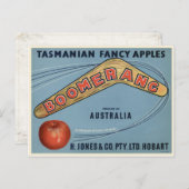 Postkarte mit Vintager Tasmanischer Kratetikett-Be (Vorne/Hinten)