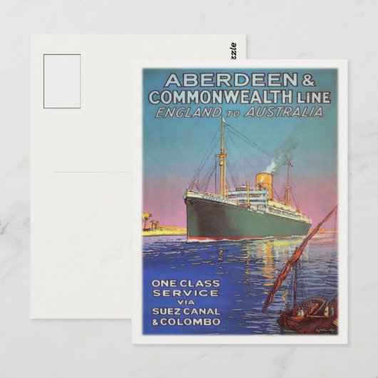 Postkarte mit Vintager Versandanweisung (Vorne/Hinten)