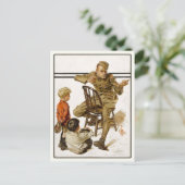 Postkarte mit Vintager Zeitschrift Cover Art (Stehend Vorderseite)