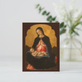 Postkarte mit Wallfahrtskirche Madonna & Kind (Stehend Vorderseite)