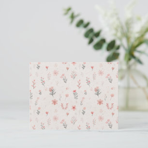 Postkarte mit weichem floralem Muster