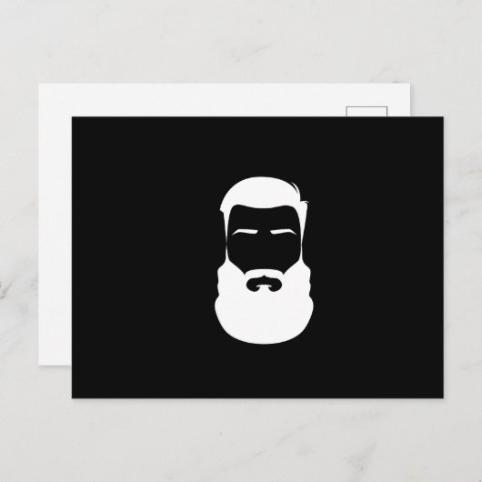 Postkarte mit weißem Bart (Vorne/Hinten)