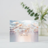 Postkarte mit weißem Pfirsich (Stehend Vorderseite)