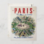 Postkarte mit Werbung für Fluggesellschaften (Vorne/Hinten)