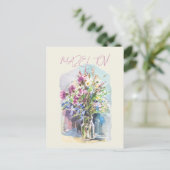 Postkarte mit Wildblumen (Stehend Vorderseite)