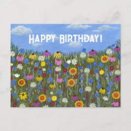 Postkarte mit Wildblumen und Gänseblümchen