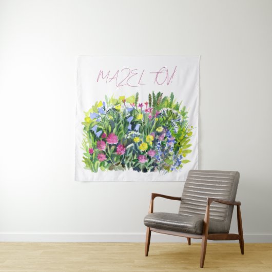 Postkarte mit Wildblumen Wandteppich (Beispiel)