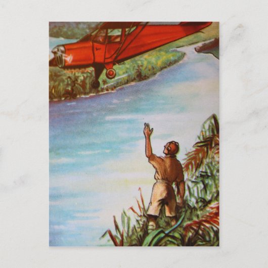 Postkarte mit winkendem Piloten (Vorderseite)