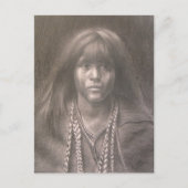 Postkarte mit Zeichnung eines indianischen Kindes  (Vorderseite)