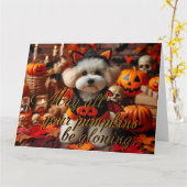 Postkarte "Mögen alle Ihre Kürbis leuchten?" (Gelbe Blume)