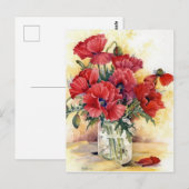 Postkarte - Mohn in einem Glas (Vorne/Hinten)